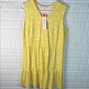 Jude Connally Annabelle Yellow and White Mini Dress